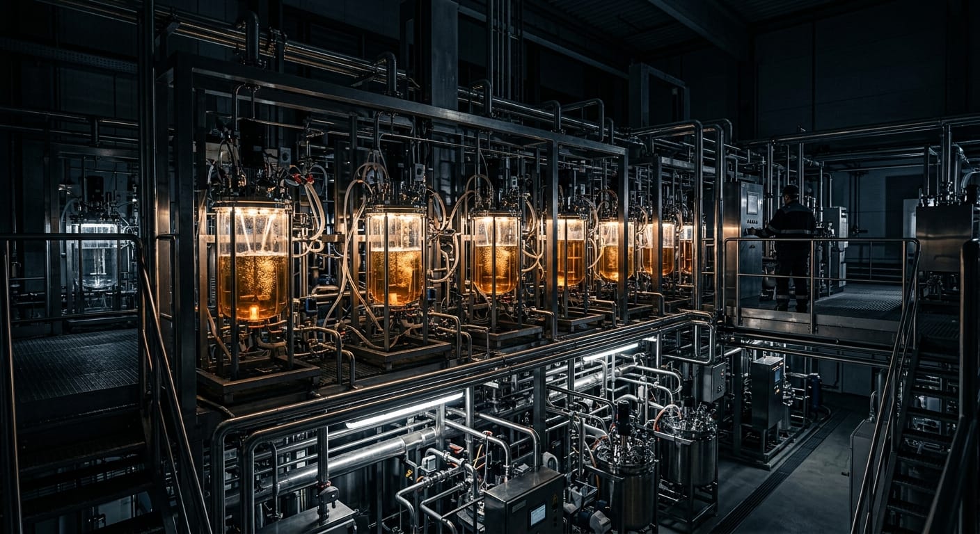 Biopharmaceutical manufacturing bioreactors and peptide bioconjugation facility