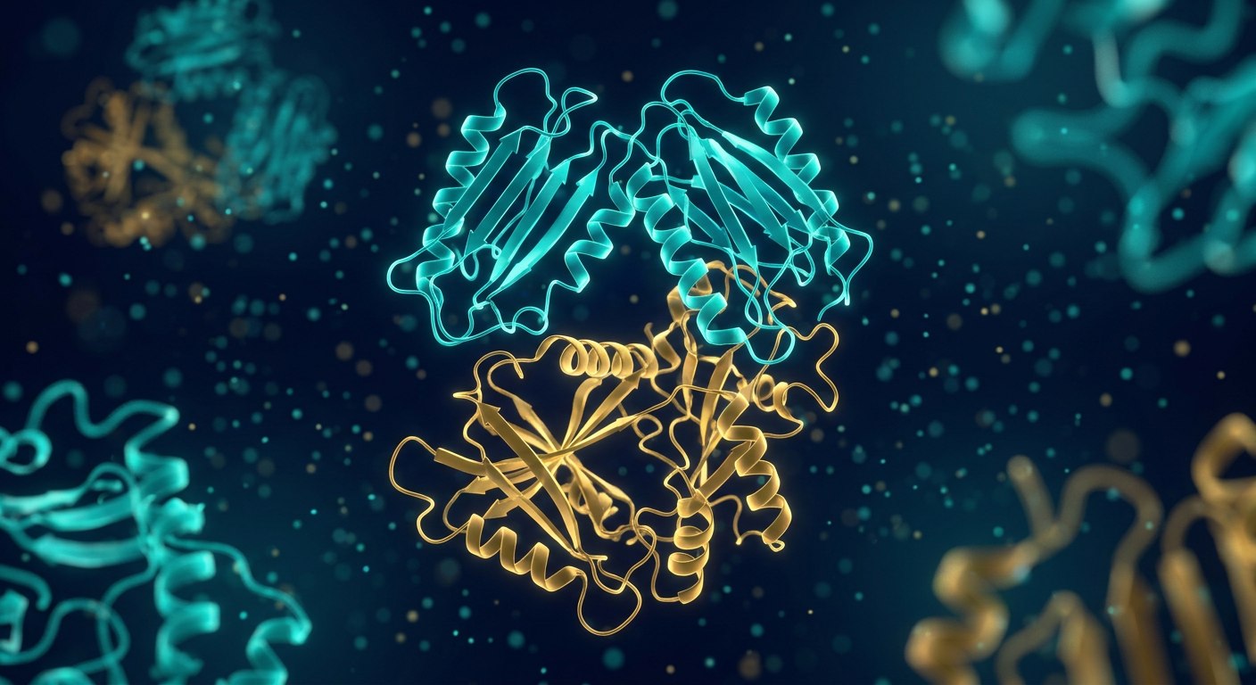 3D visualization of engineered antibody protein ribbon structures interacting with a cellular receptor